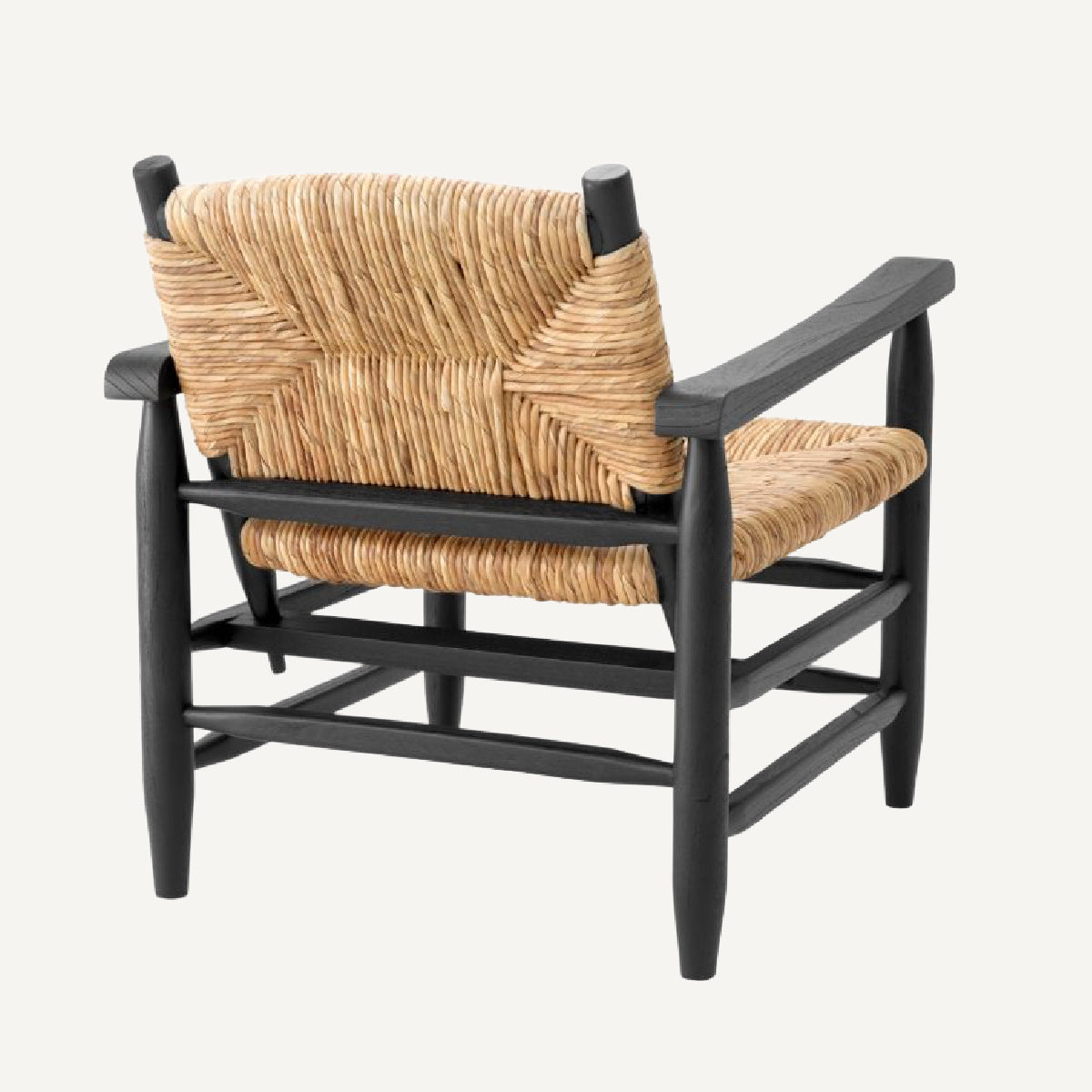 Fauteuil noir en jonc de mer