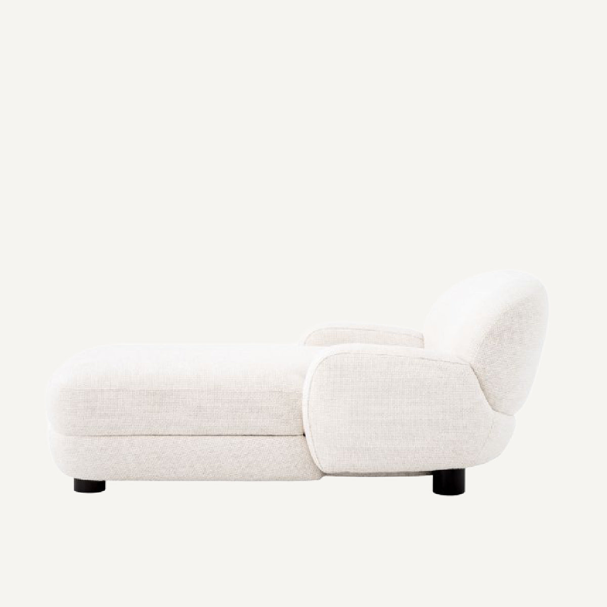Fauteuil long en tissu blanc cassé
