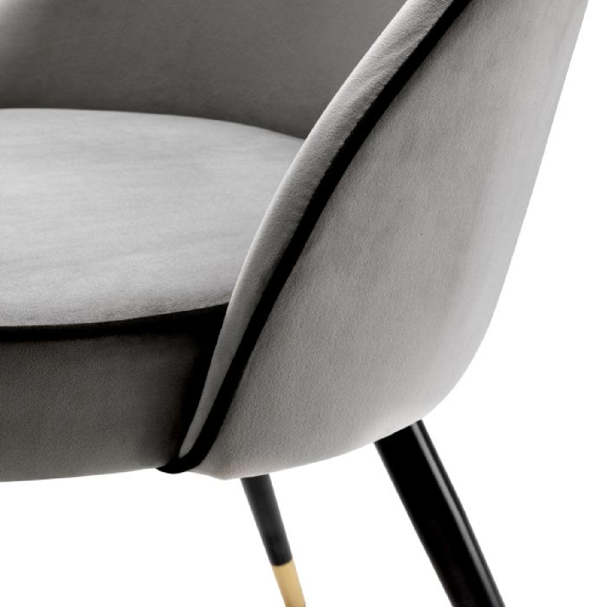 Chaise de salle à manger en velours gris clair (lot de 2)