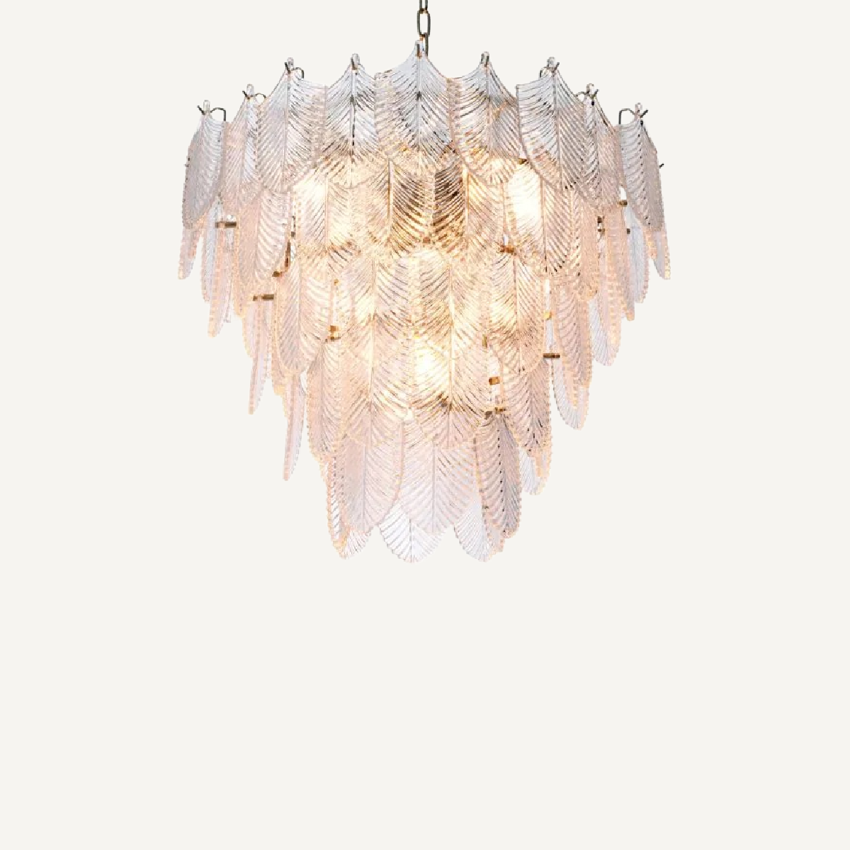 Lustre nickelé en verre transparent S