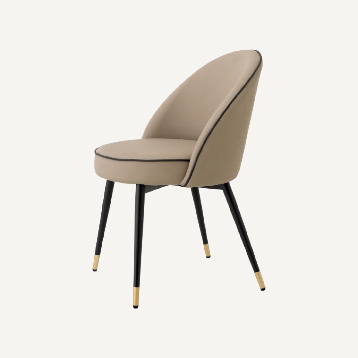 Chaise de salle à manger en similcuir beige (lot de 2)