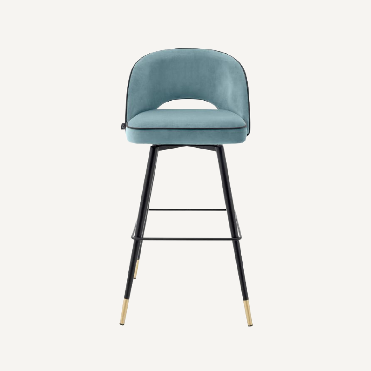 Chaise de bar en velours bleu (lot de 2)