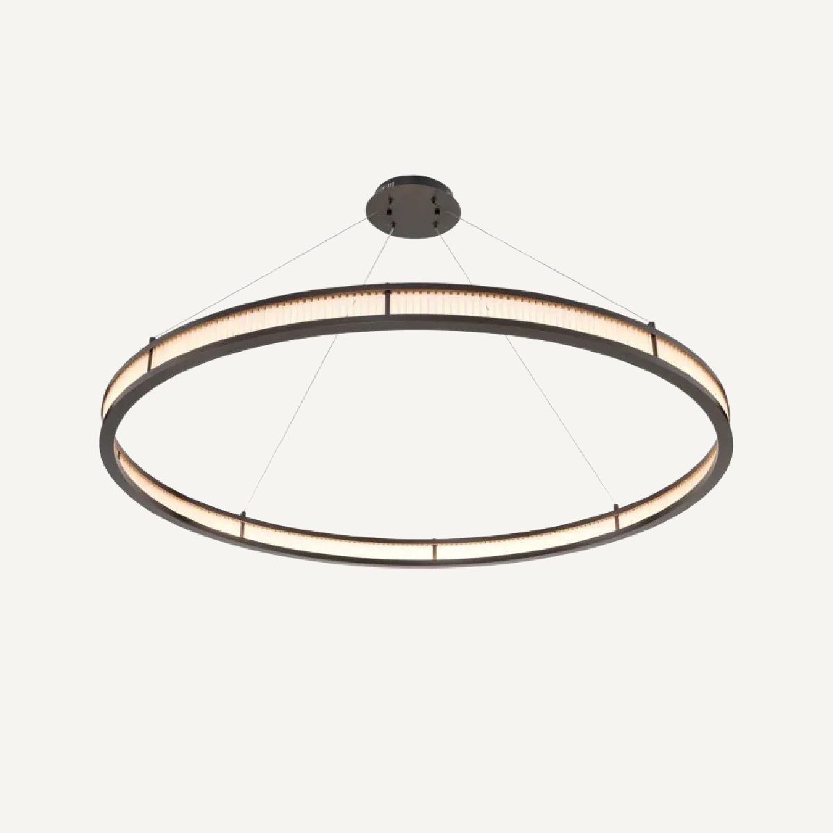 Lustre en bronze et en verre mat XL