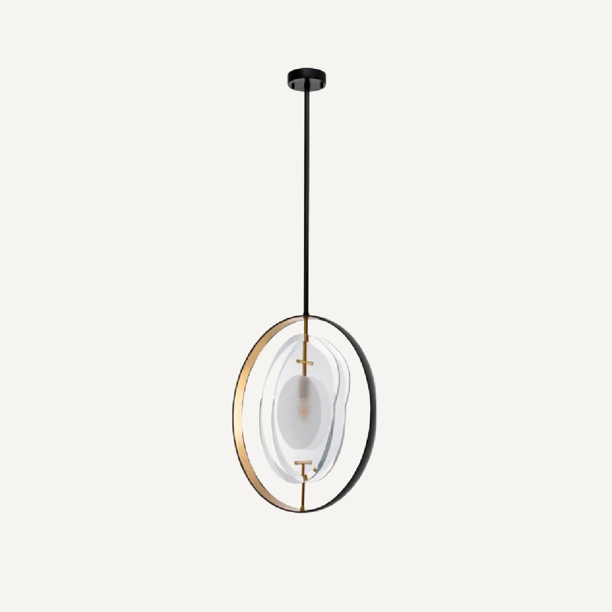 Lustre en bronze et en verre satiné