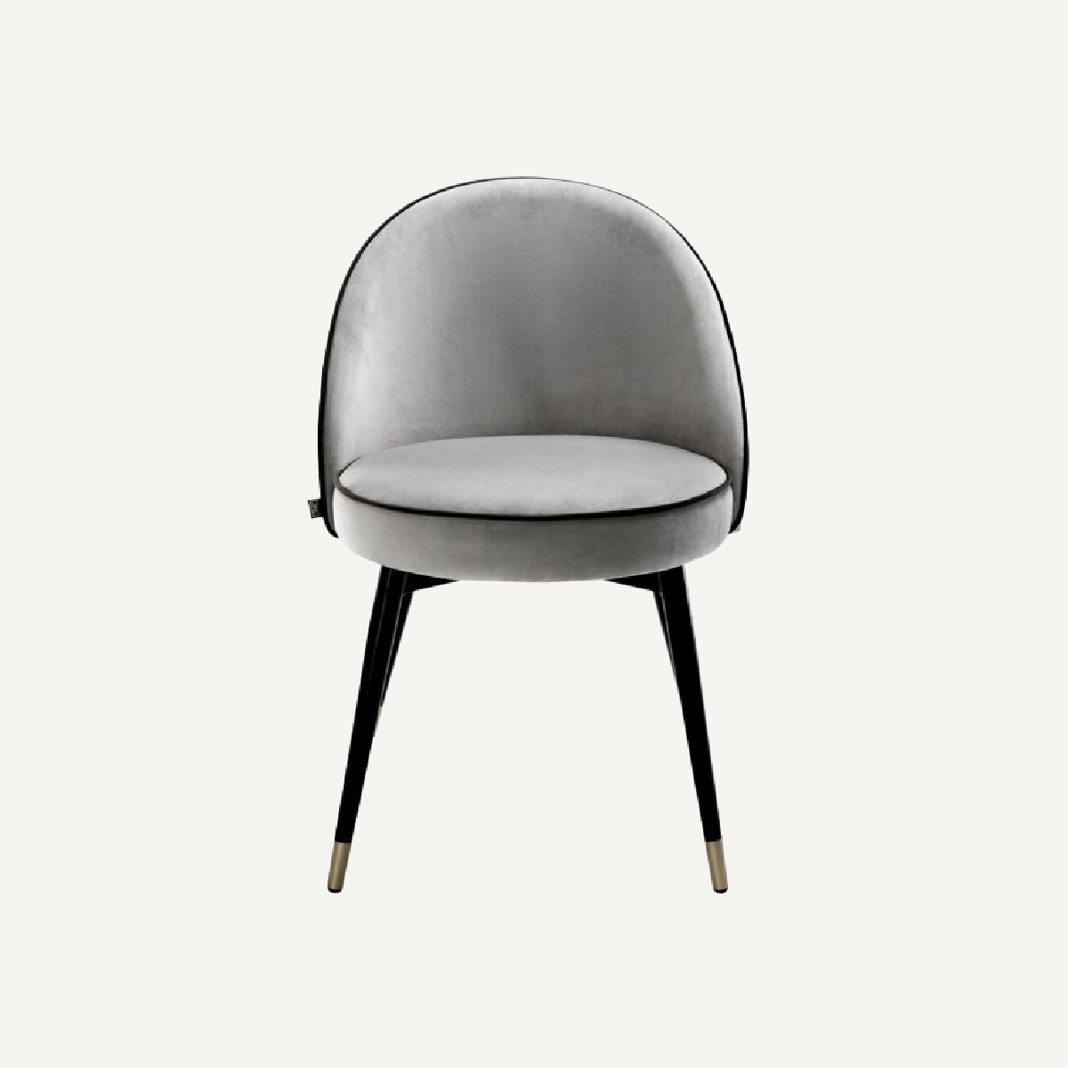 Chaise de salle à manger en velours gris clair (lot de 2)