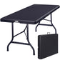 Table de jardin pliable noire 180 x 75 cm en polyrotin