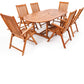 Ensemble de jardin en bois d'eucalyptus 6+1 FSC
