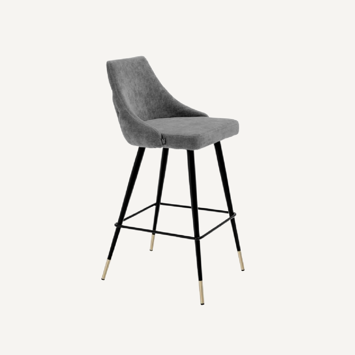 Chaise de bar en tissu gris