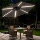 Parasol en aluminium anthracite 350 cm Mali avec LED UV 80+