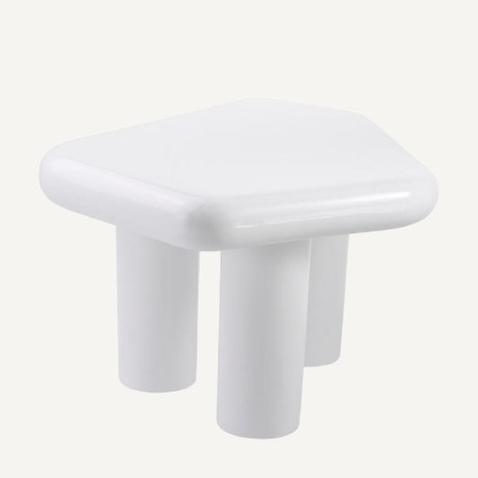 Table d'appoint en résine blanche
