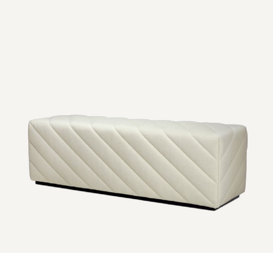 Banc en tissu crème