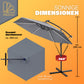 Parasol en aluminium anthracite 350 cm Mali avec LED UV 80+