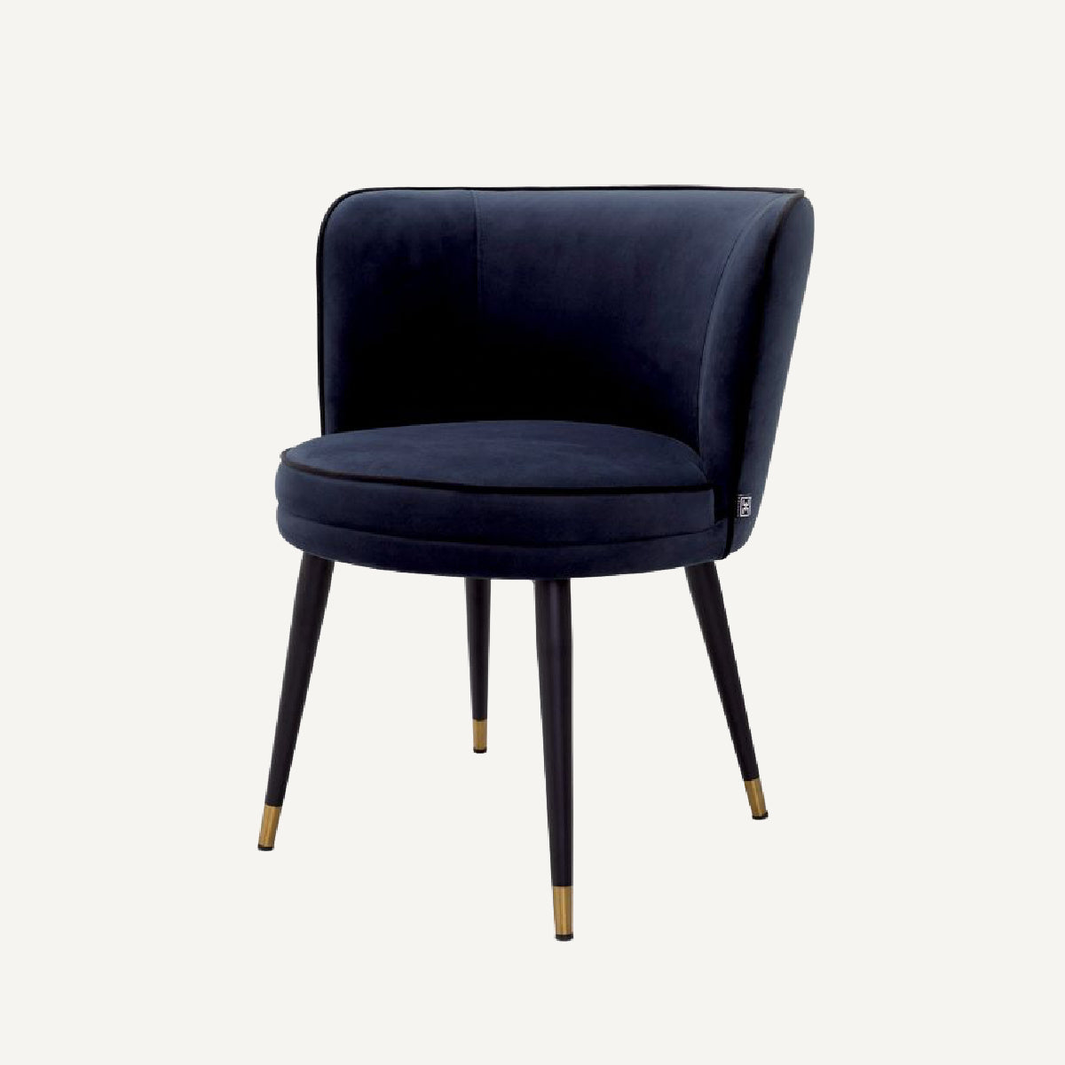 Chaise de salle à manger en velours bleu nuit