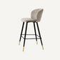 Chaise de bar en velours beige