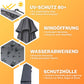 Parasol en aluminium anthracite 350 cm Mali avec LED UV 80+