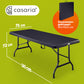 Table de jardin pliable noire 180 x 75 cm en polyrotin