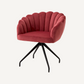 Chaise de salle à manger pivotante en velours rouge
