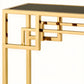 Console dorée en marbre noir