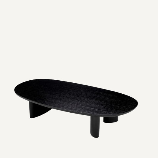Table basse organique en bois noir