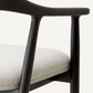 Chaise de salle à manger noire en tissu crème