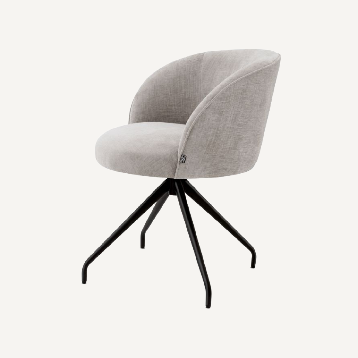 Chaise de salle à manger pivotante en tissu gris