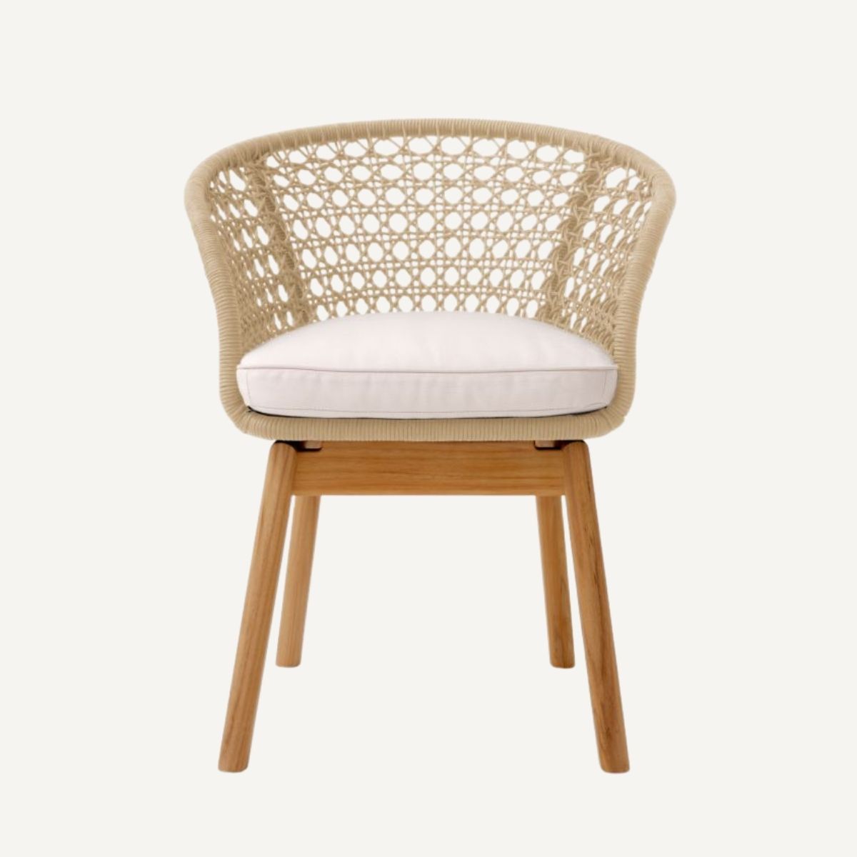 Chaise extérieure en cordage crème