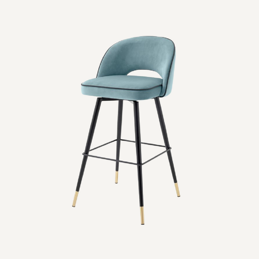 Chaise de bar en velours bleu (lot de 2)