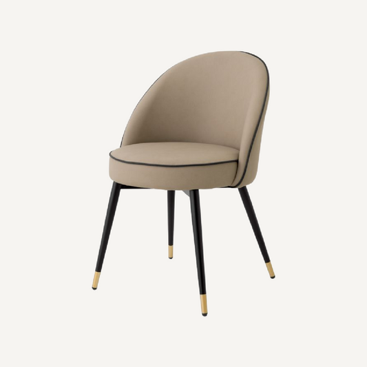 Chaise de salle à manger en similcuir beige (lot de 2)