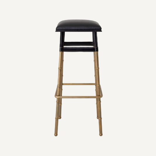 Chaise de bar en cuir noir