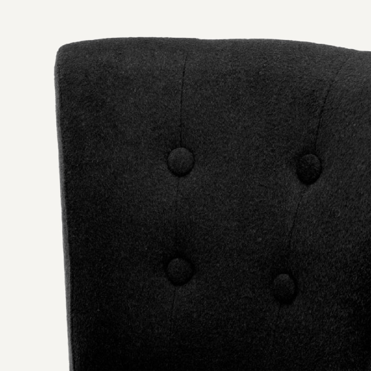 Chaise de salle à manger en cachemire noir Largo