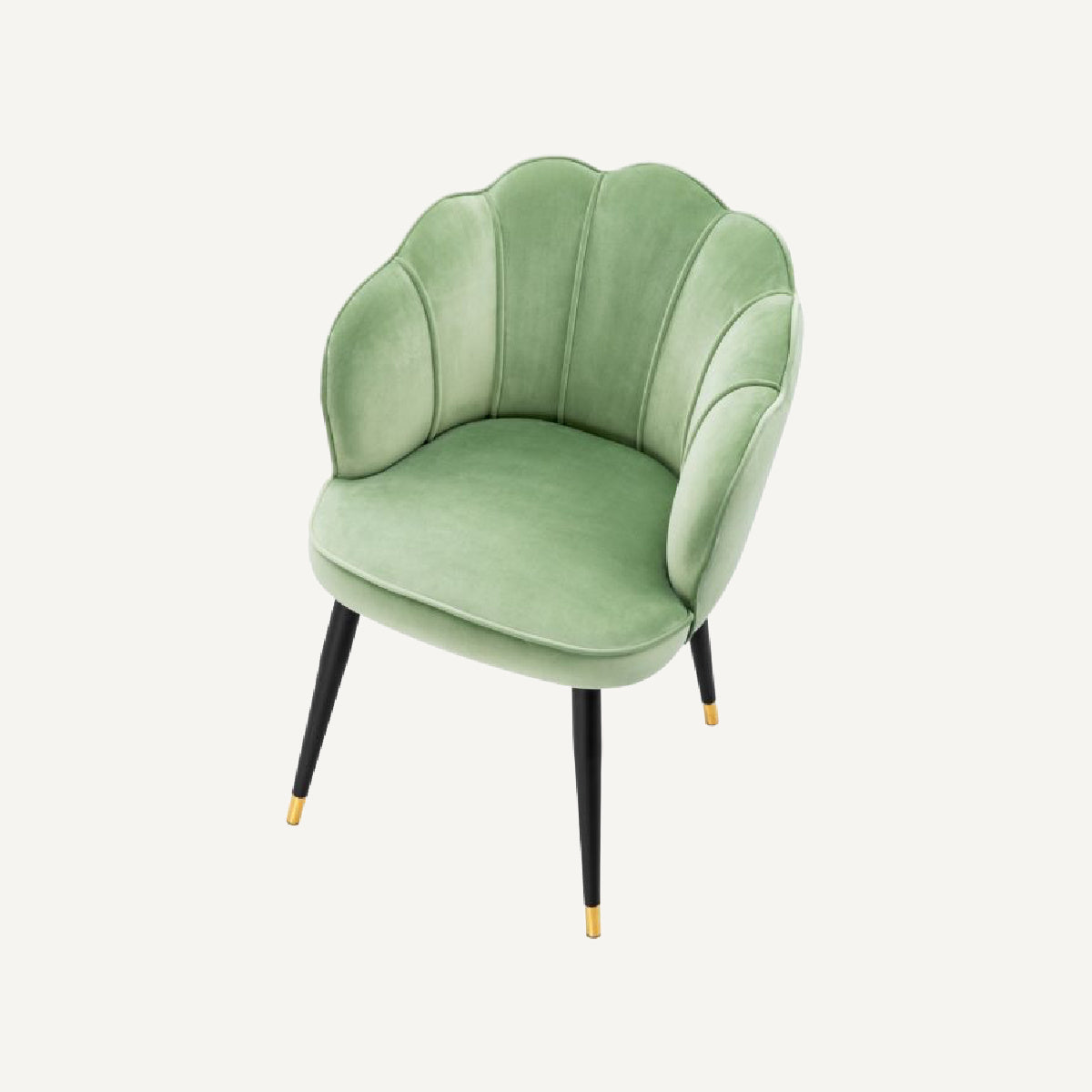 Chaise de salle à manger en velours vert