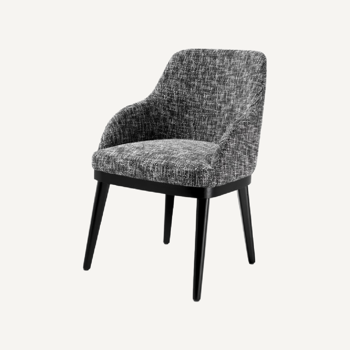 Chaise de salle à manger avec accoudoirs en tissu noir