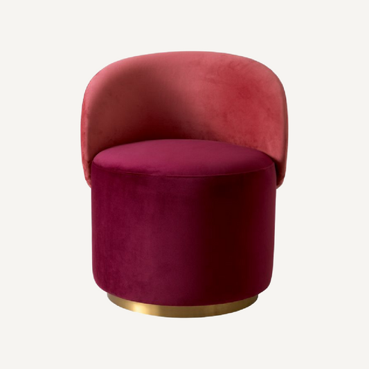 Chaise basse en velours rouge