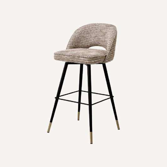 Chaise de bar en tissu beige (lot de 2)