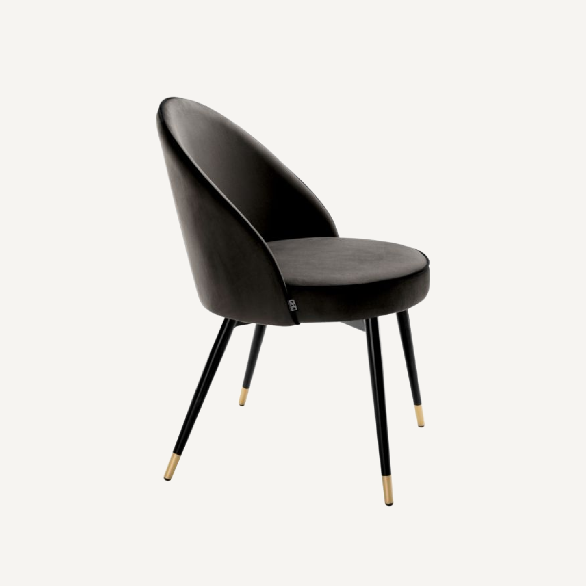 Chaise de salle à manger en velours gris foncé (lot de 2)