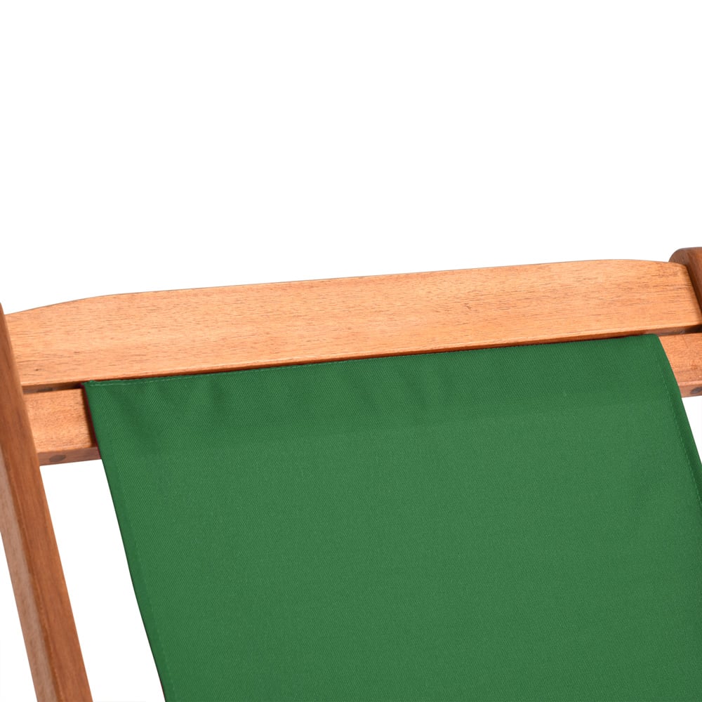 Transat pliable en bois d'acacia vert pour jardin