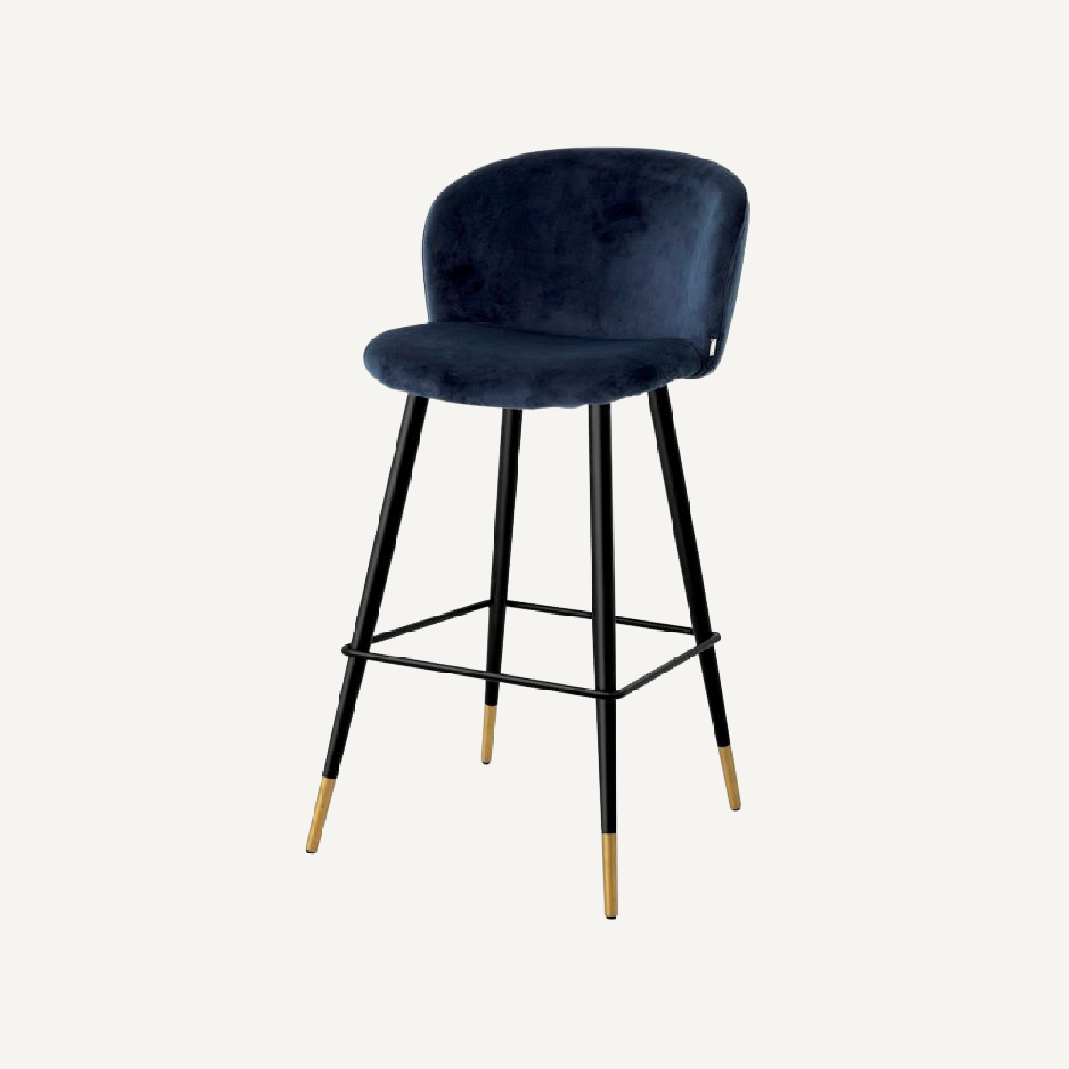 Chaise de bar en velours bleu nuit