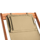 Transat de jardin pliable en bois d'acacia beige