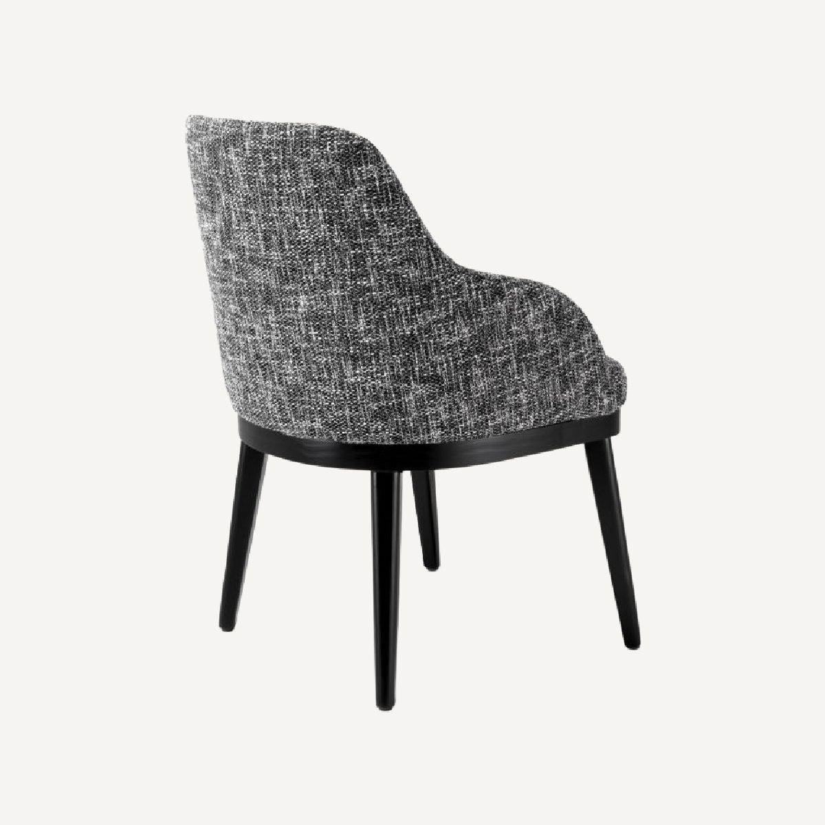 Chaise de salle à manger avec accoudoirs en tissu noir
