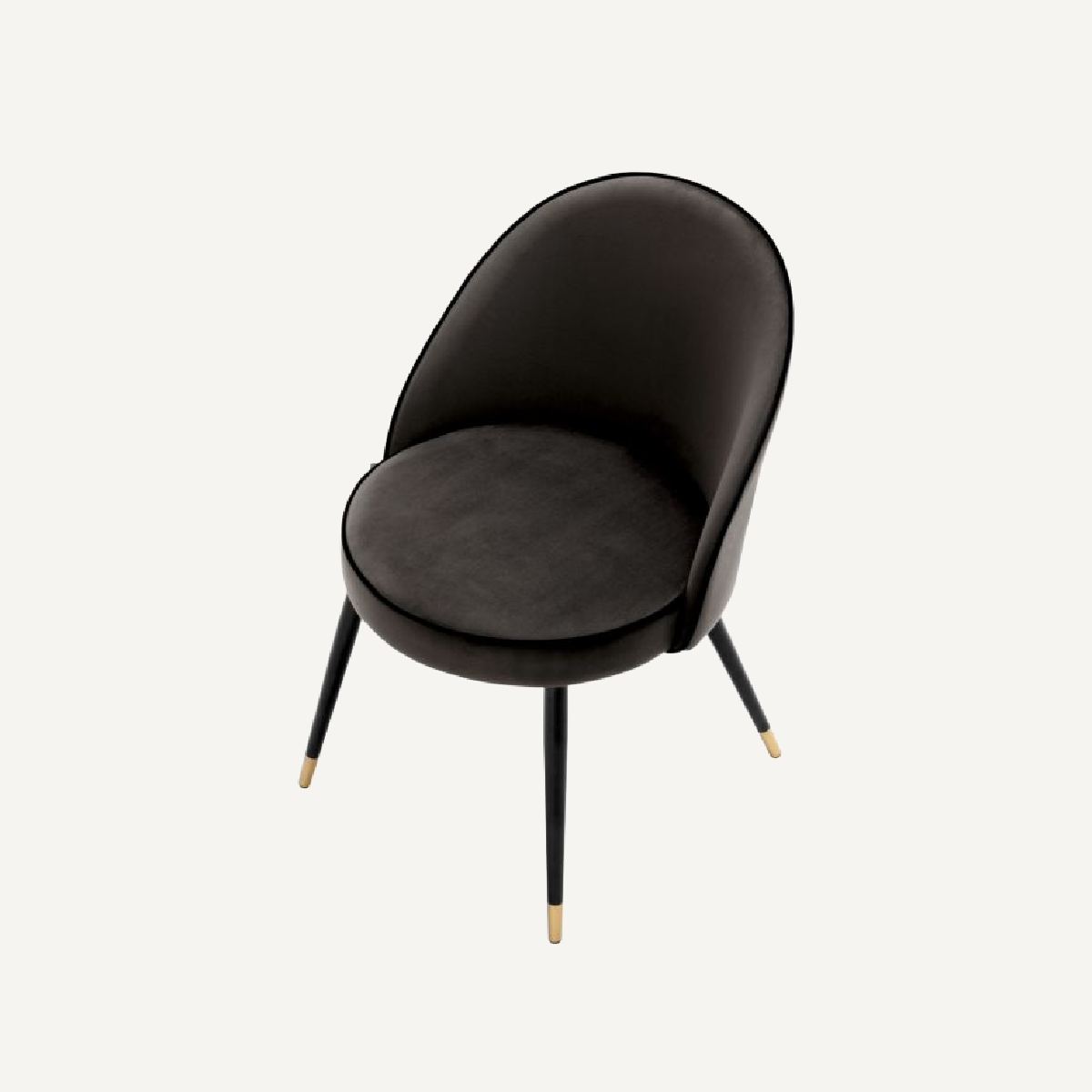 Chaise de salle à manger en velours gris foncé (lot de 2)