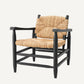 Fauteuil noir en jonc de mer