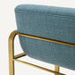 Chaise de comptoir dorée en tissu bleu