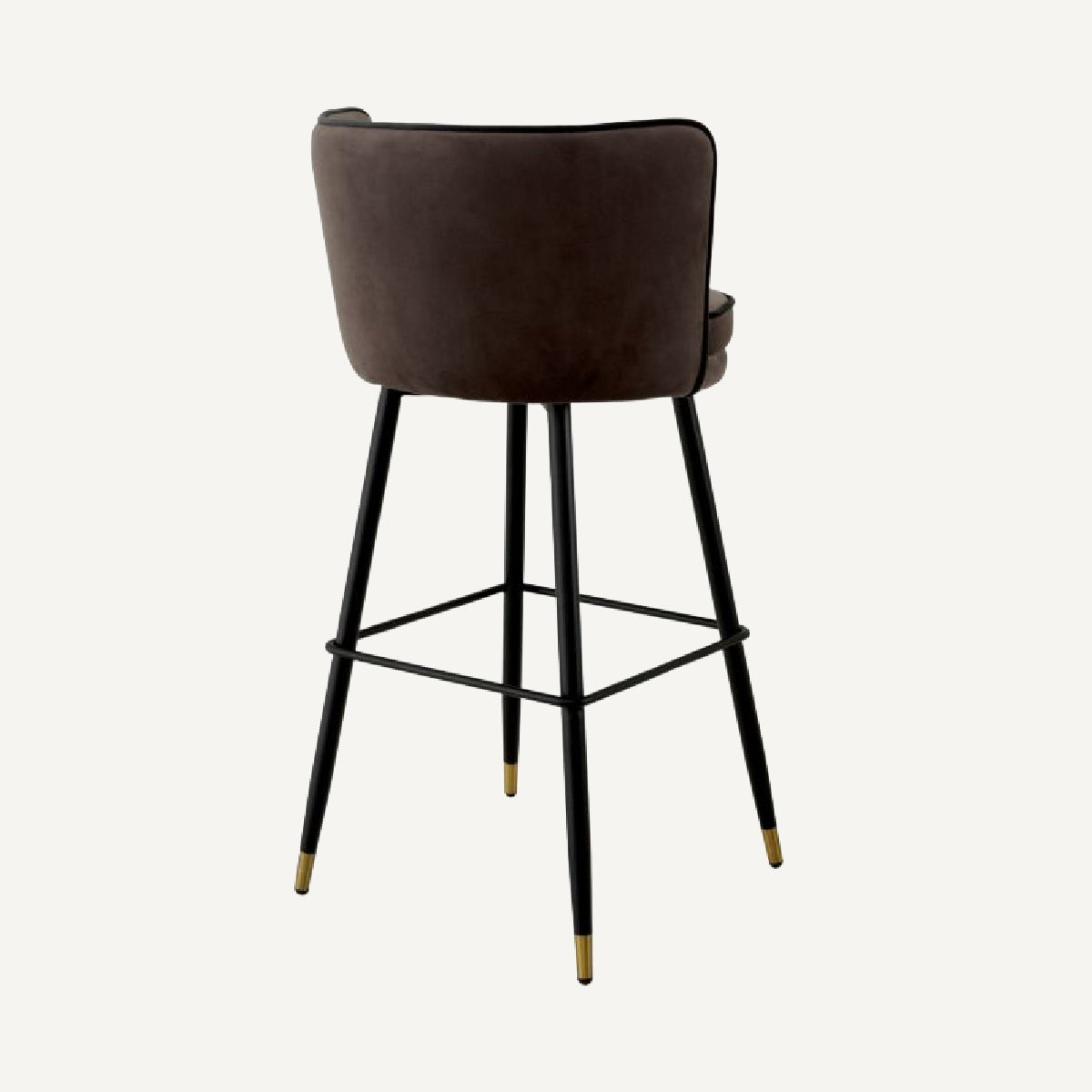 Chaise de bar en velours marron