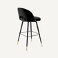 Chaise de bar en velours noir (lot de 2)