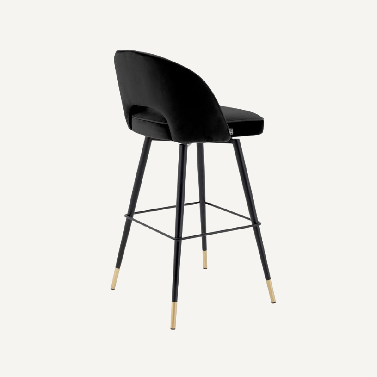 Chaise de bar en velours noir (lot de 2)