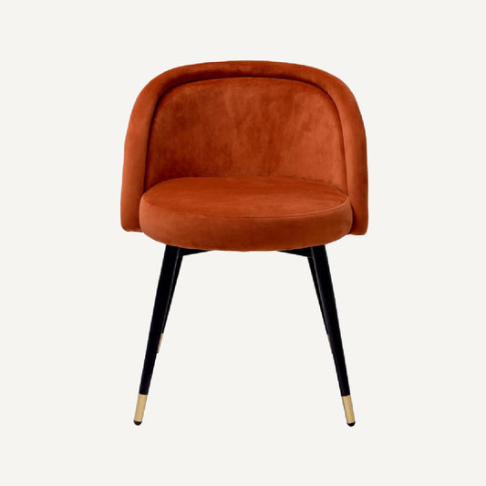 Chaise de salle à manger en velours orange (lot de 2)é