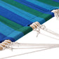 Hamac rayé bleu 200x80cm avec support en métal