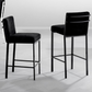 Chaise de comptoir en bronze et velours noir