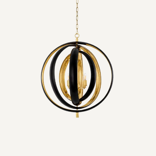 Lustre en bronze et laiton poli