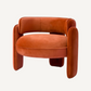 Fauteuil en velours orange